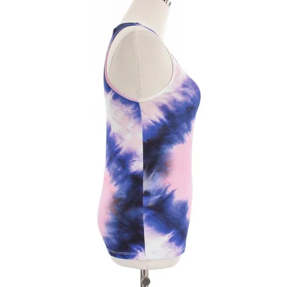 Paco Rabanne NWT Sleeveless Tank Top Size 40 (US 8) in Pink / Blue Tie Dye - Picture 3 of 10